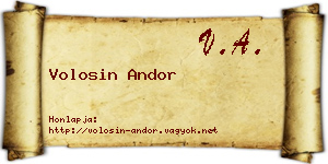 Volosin Andor névjegykártya