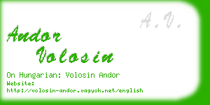 andor volosin business card